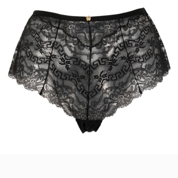 NWT VERSACE BAROCCO LACE DETAIL HIGH WAISTED BRIEFS sz Small - Picture 1 of 5